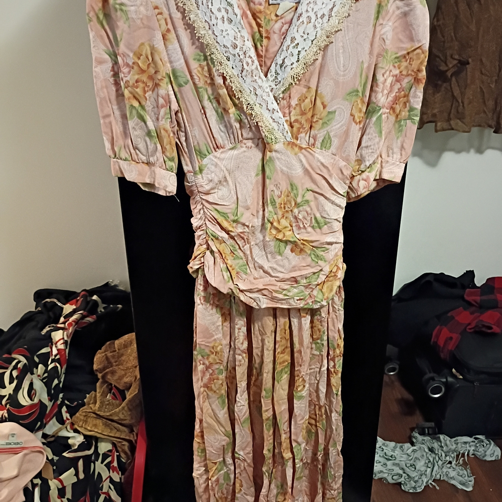 Floral Lace-Trimmed Dress